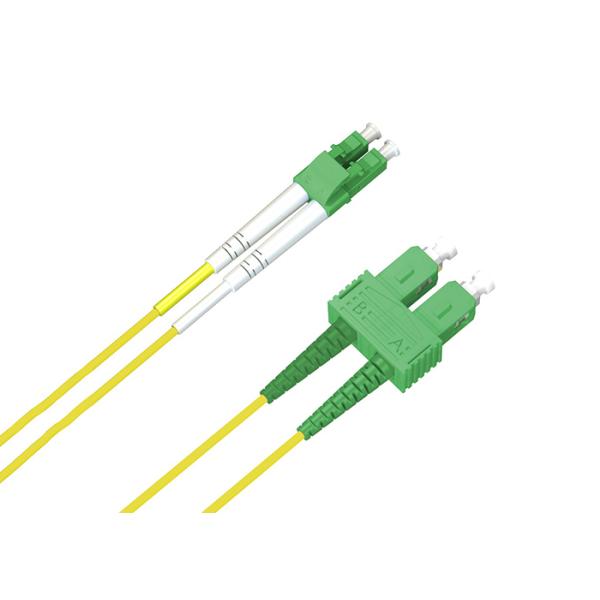 LC To SC Duplex 9125 Fiber Optic Jumper Cable 0.9mm Yellow