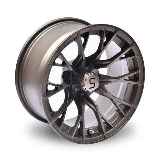Gunmetal 14 Inch Golf Cart Wheels And Tires 4/101.6 Bolt Shuran New Starshine-419