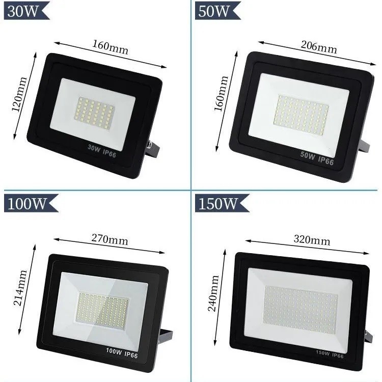 LED Floodlight 220V 10W 20W 30W 40W 50W 100W 200W 300W 400W Waterproof Advertising Light