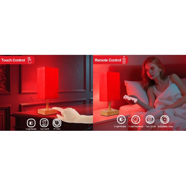Remote Control Red LED Therapy Light Square 670nm Red Light 24W With Timer