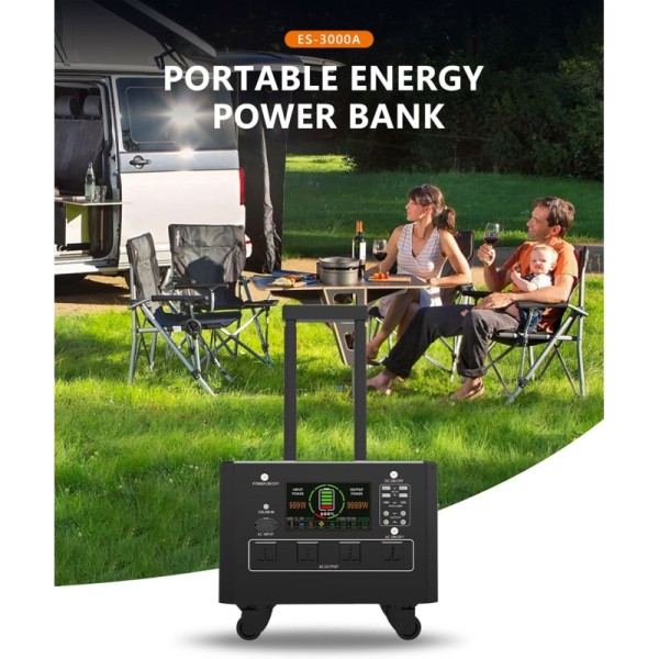 Portable EV Charger with 3500W Total Output 220V Charging and 2500X Cycle Life Emergency Battery Jump Starter Power Bank