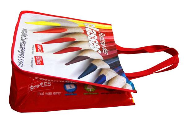 Customized PP Woven Shopping Bags 75gsm Shining Coat recycle  Shining Coated