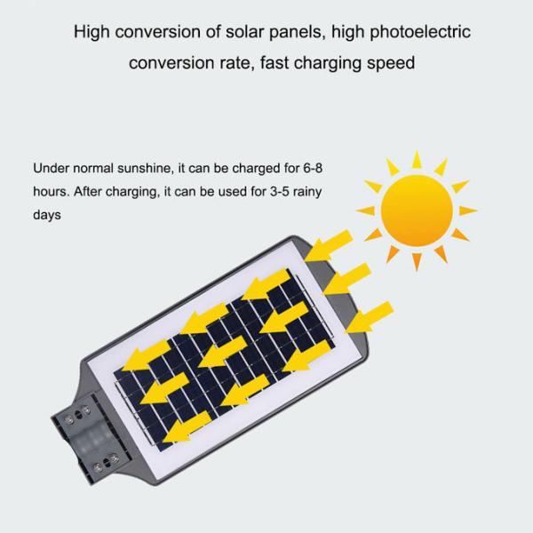 LED solar street lamp Street Light 6500K light control + radar sensor Lens