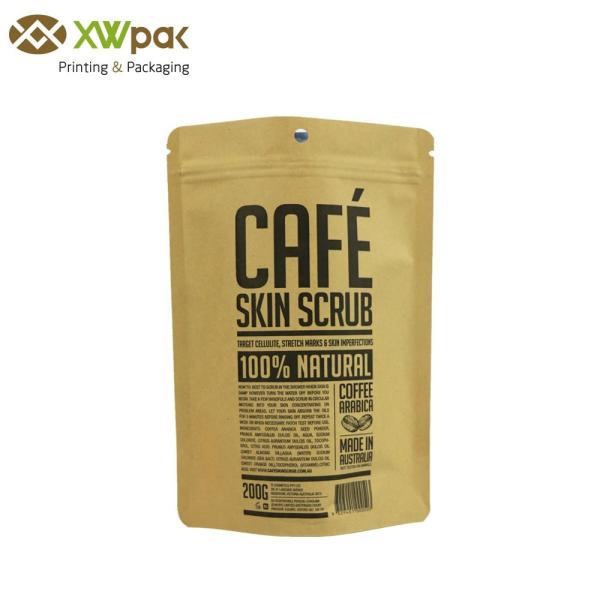 k Stand Up Kraft Paper Pouch Custom Printed Bottom Sealing 7mm