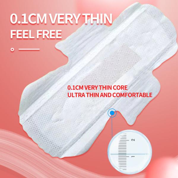 Ультратонкие женские санитарные полотенца с крыльями Мягкие хлопчатобумажные женские санитарные салфетки