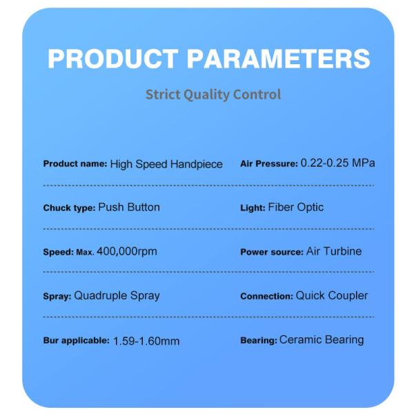 Turbine Quick Coupling Dental Handpiece Unit Fiber Optic High Speed Handpiece