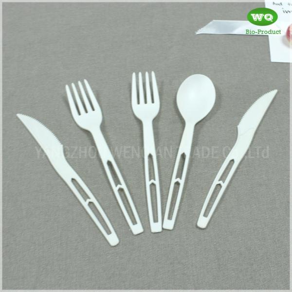 high quality 6 Inch Disposable Nature Color PLA Cutlery Sets-New Product Ideas Eco Friendly Cutlery Knife Fork And Spoon