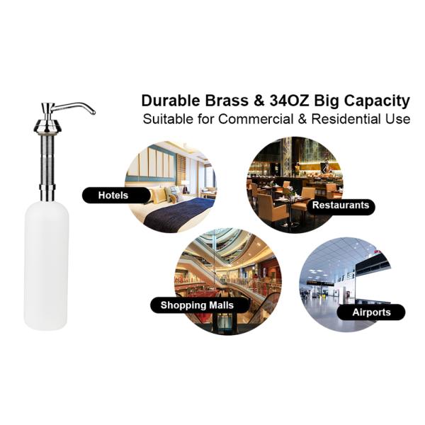 Lavatory Soap Dispenser 34oz Lavatory Brass Kitchen Soap Dispenser Wall Mounted Soap Dispenser Brass OEM
