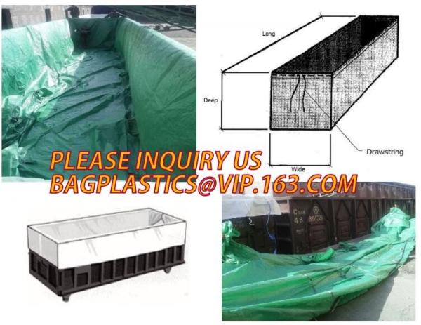 Waste Disposal Dumpster, Open Top Roll Off Drawstring Container Liners, Dumpster Liners, Facility Liners