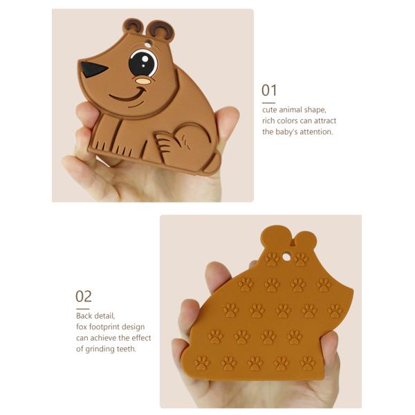Младенец Teether BPA свободное Eco силикона качества еды медведя дружелюбное