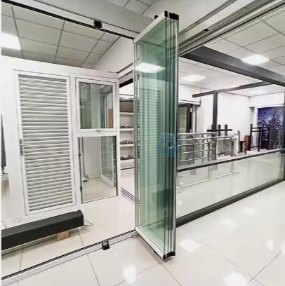 Outdoor Aluminum Folding Door Frameless Tempered Bifolding Glass Door