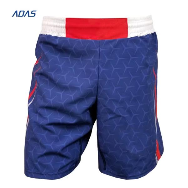 Sublimated MMA Muay Thai Wrestling Mens Polyester Shorts Dyed Sportswear Oem