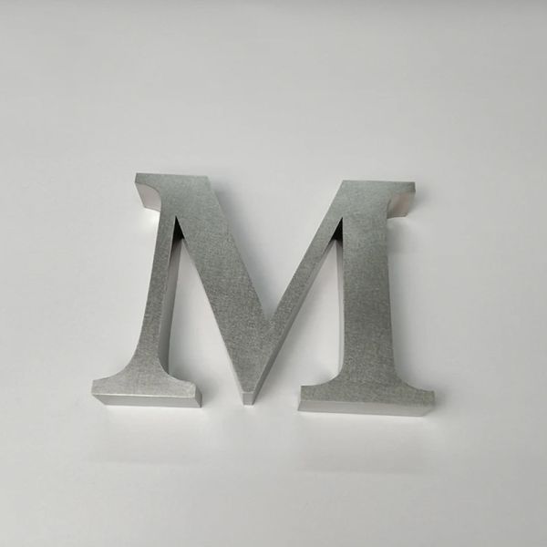 Custom Brushed Aluminum 3D Solid Letters Non-Illuminated Metal Sign
