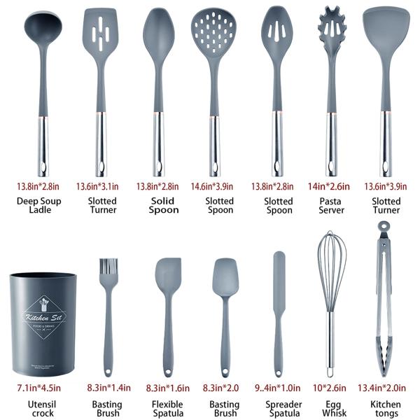 14 шт Кухонная утварь Кухонная утварь Нержавчивая кухонная утварь С ручкой из нержавеющей стали Кухонные гаджеты