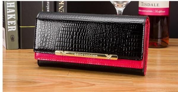 2016 new crocodile pattern leather Ms. leather wallet female long section of high-capacity double wallet