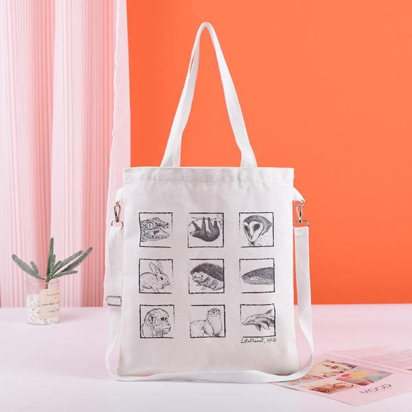 OEM/ODM Accepted Custom Logo Printed Canvas Zipper Makeup Bag for Pencil and Coin Storage