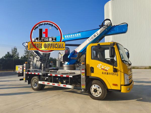 JIUHE 25m Hydraulic Platform Truck With Truck Mounted Hydraulic Aerial Work Platform With Bucket