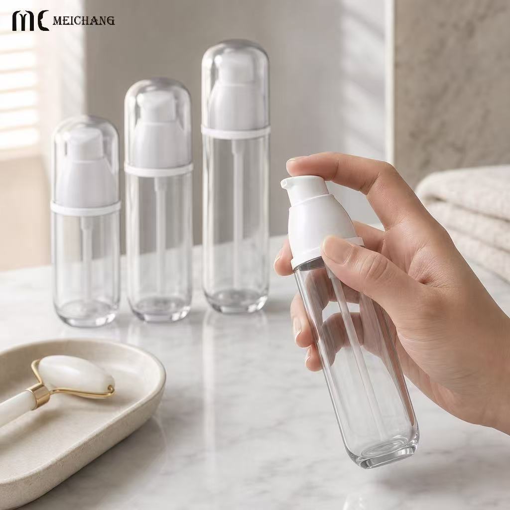 100ml 120ml 150ml Thick Wall Round Bottom PET Cosmetic Packaging Bottle, Lotion Pump & Fine Mist Spray Pump Options(MC-445)