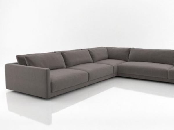L Shaped Gray Custom Made Furniture Living Room Fabric Sofas Italian Style