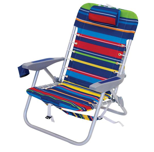 Lawn Beach Chair, Portable Aluminum Dual-Purpose 5-Position Adjustable Durable Folding Beach Chair
