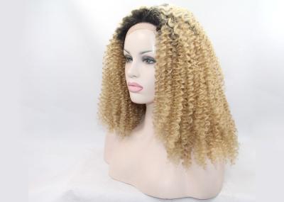Kinky Curly Synthetic Lace Front Wigs Cap With Stretch Ability And Adjustable Straps