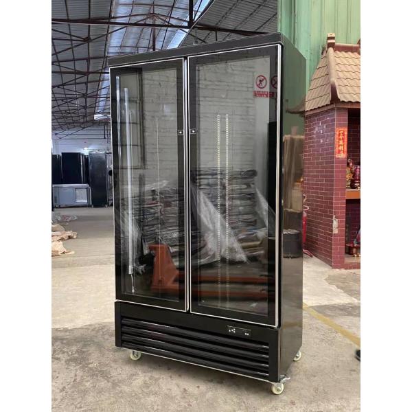 Double full glass door display cooler for energy drink display with high quality made in China