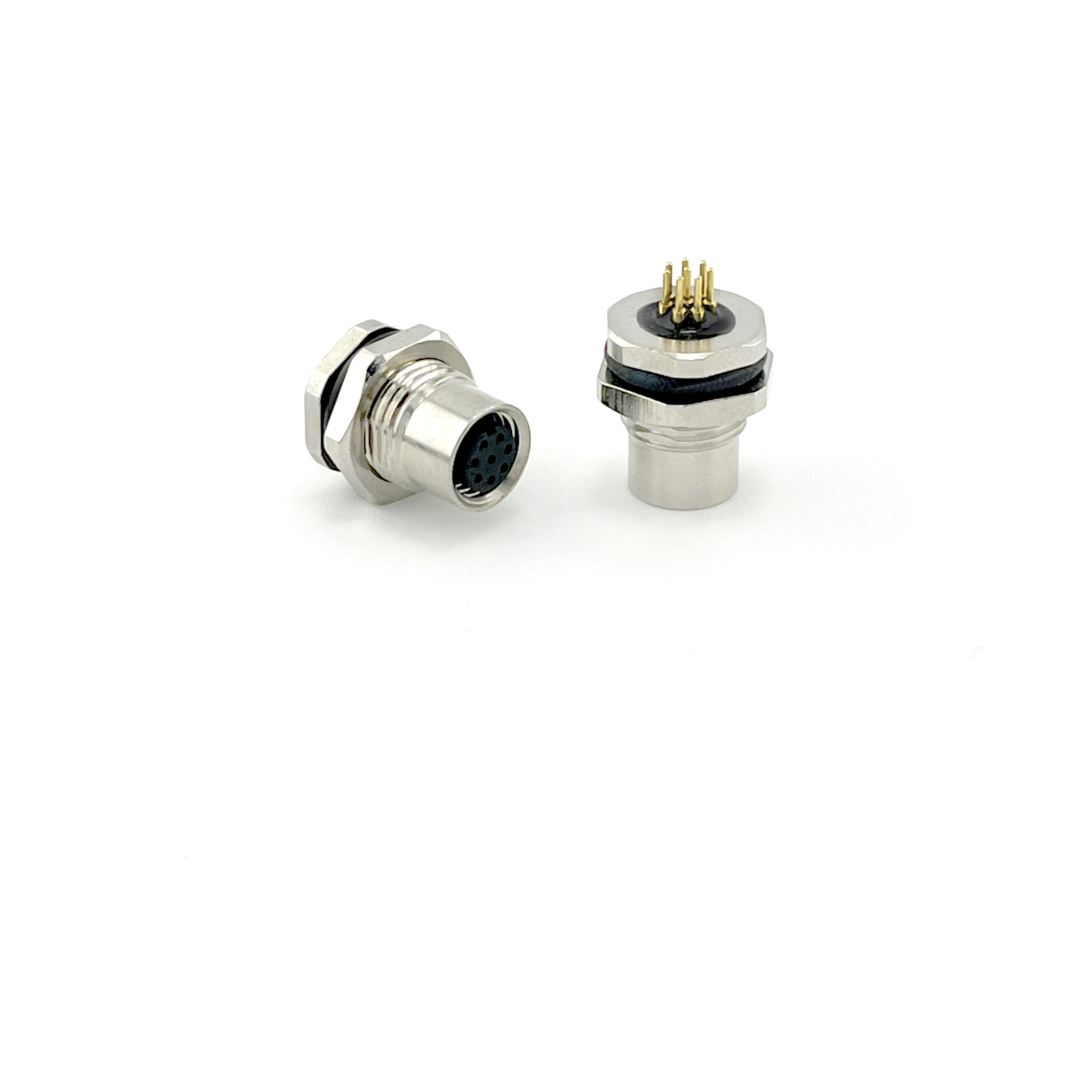 Solder Termination M12 Metal Circular Connector Temperature Resistant For Industrial Applications