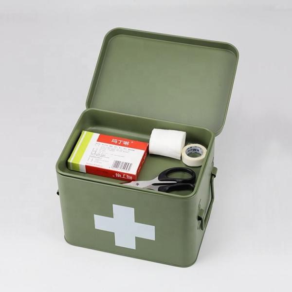Metal First Aid Storage Box First Aid Kit medicine storage storage box Medicine Tin, Metal Medicine Storage Box