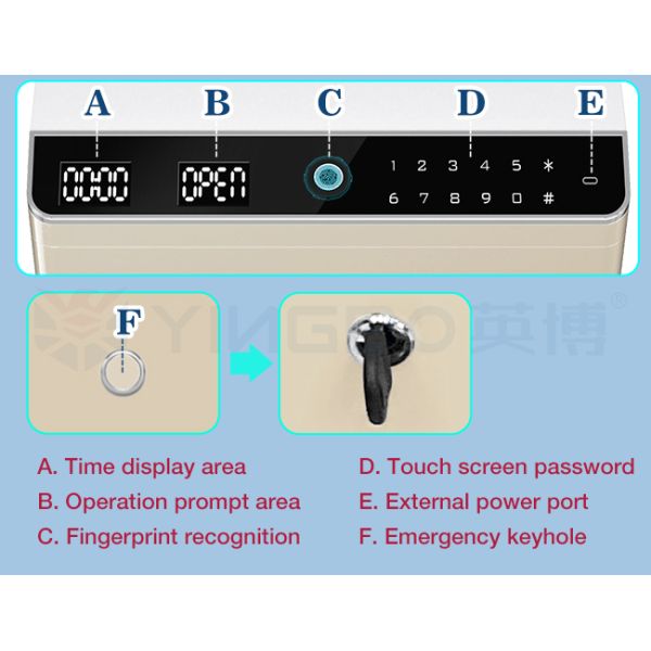 Motion-Activated Drawer Smart Safe Box Biometric Lock Dual Alarm