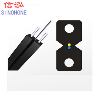 Black / White Indoor Fiber Optic Cable , Dual Core Fiber Optic Cable Low Smoke