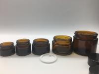 Frasco cosmético 5g do multi vidro das capacidades - círculo reto natural de 100g Amber Brown Glass
