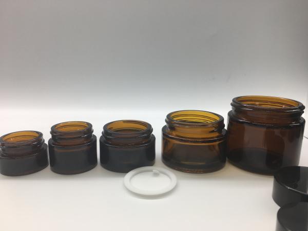 Frasco cosmético 5g do multi vidro das capacidades - círculo reto natural de 100g Amber Brown Glass