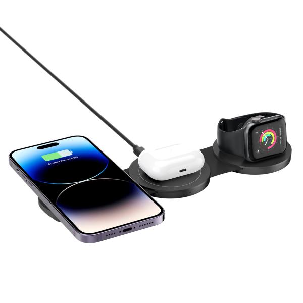 Carregador sem fio magnético dobrável 2W/3W/5W/7.5W/10W/15W para telemóvel