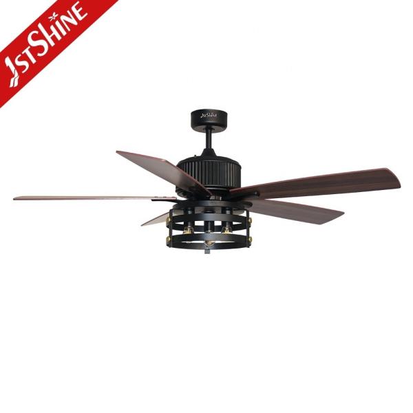 2022 Ventilador de teto clássico com controle remoto e atenuador de luz de suporte elegante NO