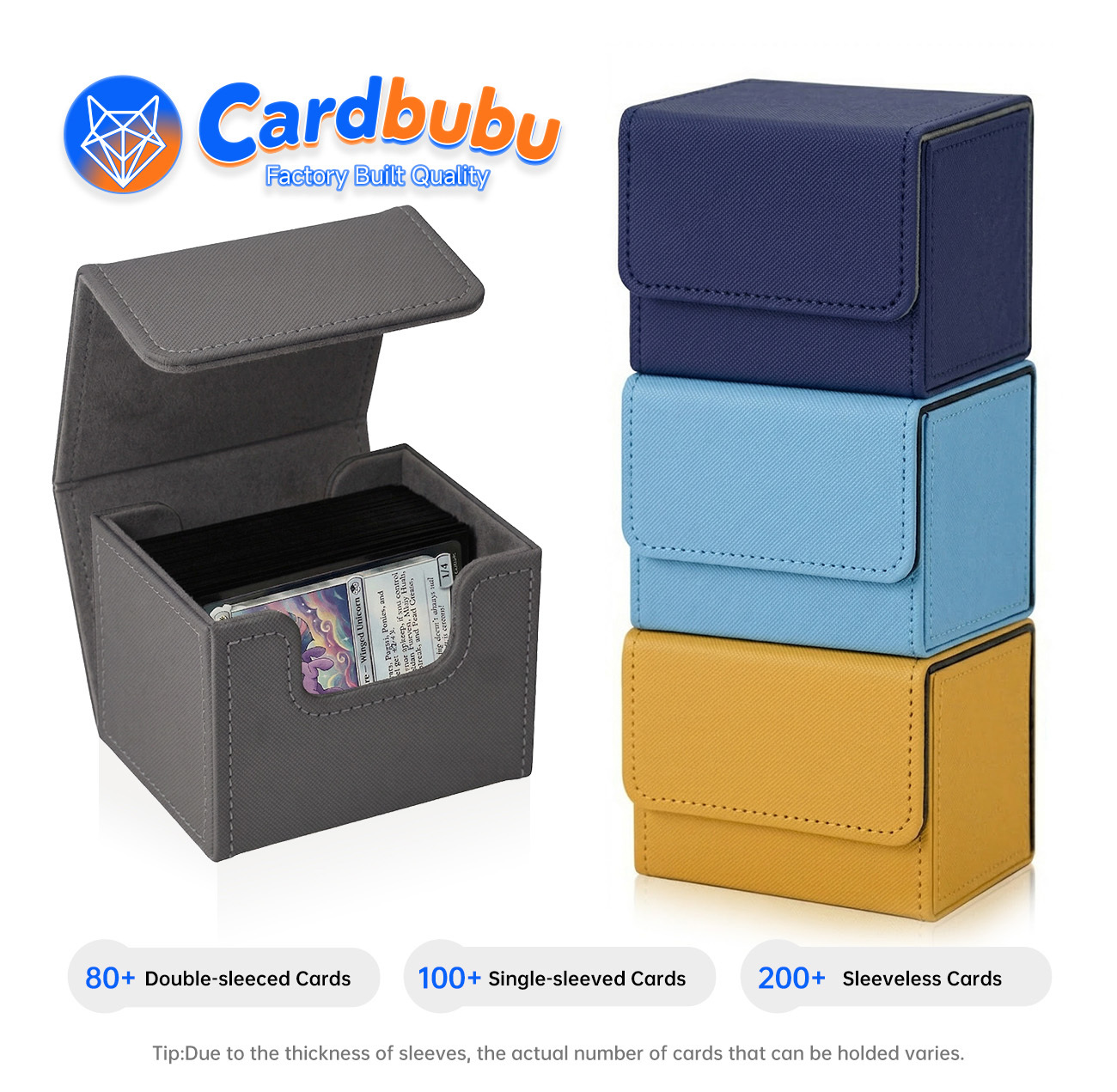 Velvet Lining Leather Playing Card Box For Trading Card MTG Yugioh Commander