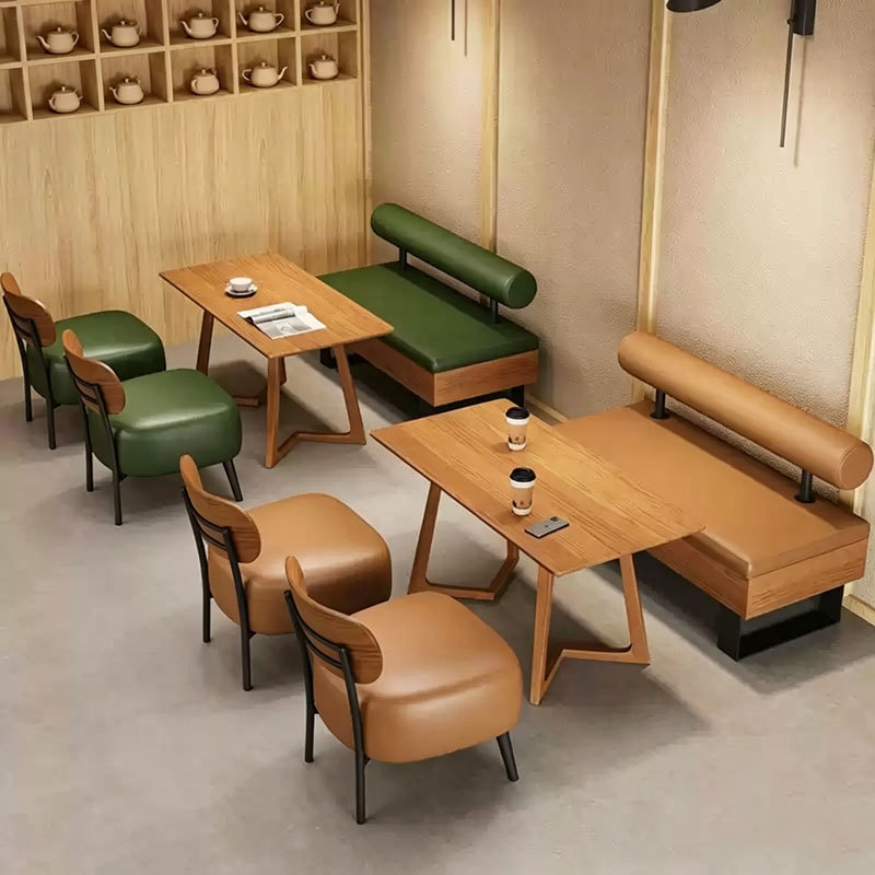 Eco-Friendly Customizable Bench Booth Seating with Durable Metal Frame for Commercial Dining Sets