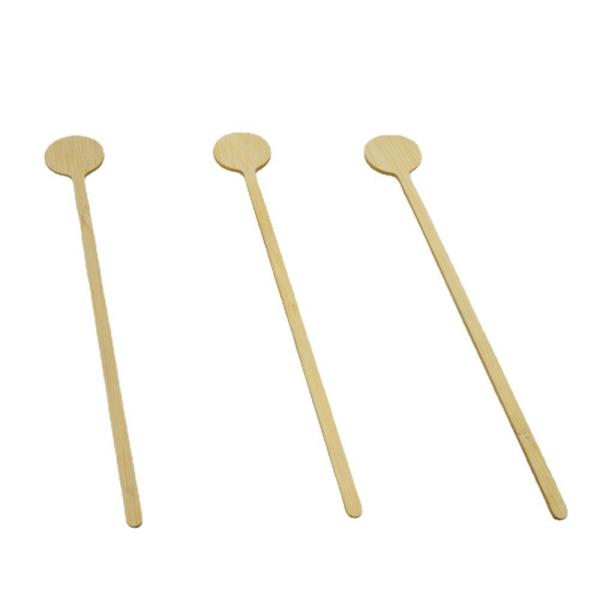 US Eco Friendly Various Size Custom Logo Disposable Bamboo Round Head Coffee Stirrer