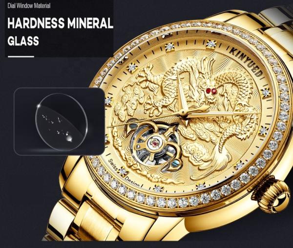 KINYUED watches men wrist Automatic Mechanical Movement stainless steel band custom logo