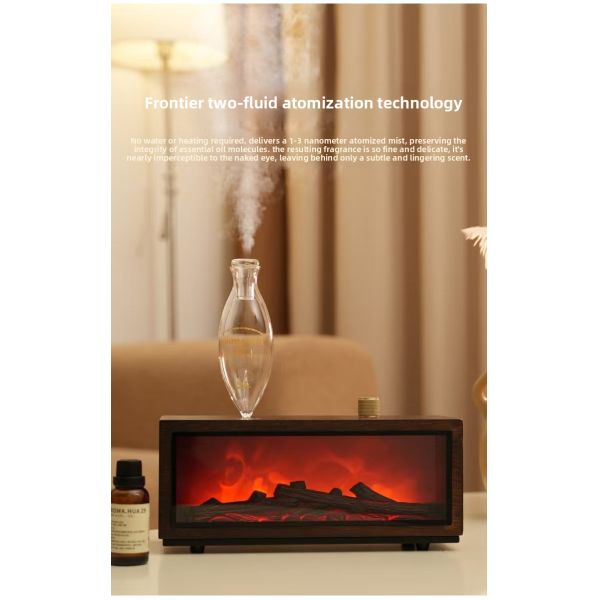 Christmas Wood Flame Aroma Diffuser with 0.5L Capacity USB Powered