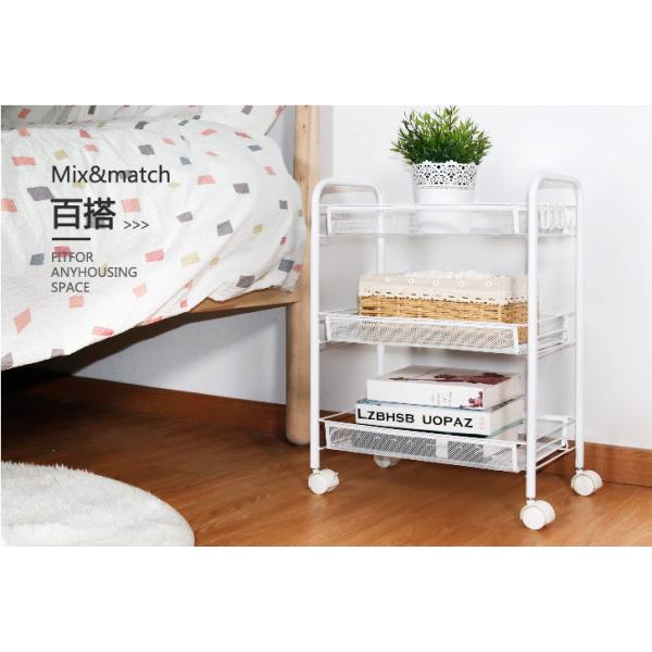 20kg Bearing Vegetable Rack Trolley , SS 4 Tier Storage Trolley