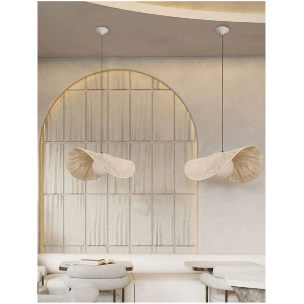 Art Hanging Wicker Lamp Bedroom Parlor Hotel Nordic Rattan Wabi Sabi Pendant Light(WH-WP-101)