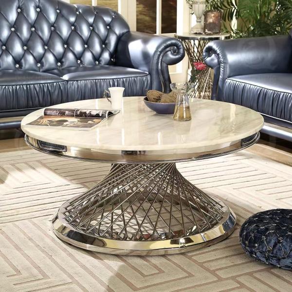304 Stainless Steel Hotel Coffee Table Modern Luxury Round Coffee Table