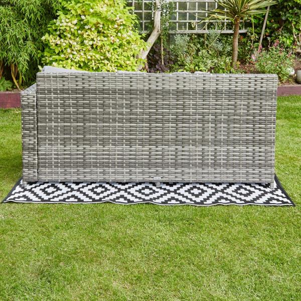 9 Seater Rattan Woven Garden Furniture Set with Modern Design and Adjustable Table