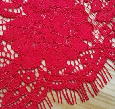 French  Eyelash Lace Fabric with cord  for Bridal Dress with Ivory / Pink color
