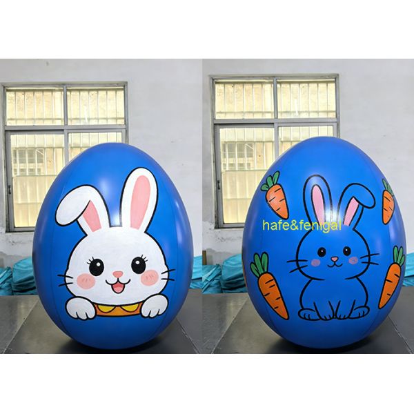 1.5m High 0.25mm PVC Giant Easter Inflatable Egg Balloon With Optional LED Light