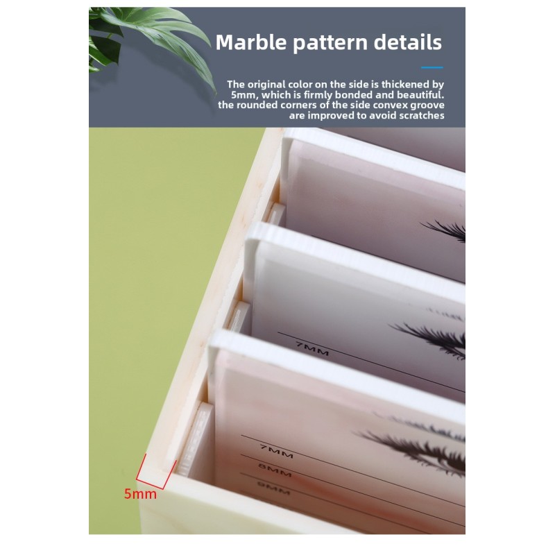 Factory Wholesale Acrylic Marble Eyelash Storage Box Grafting Dust-proof Flip-type Display Cosmetic Storage Box