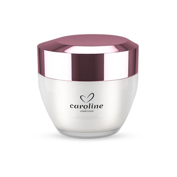 Acrylic Purple Cap Empty Cosmetic Jars For Luxury Lotions And Serums 50g