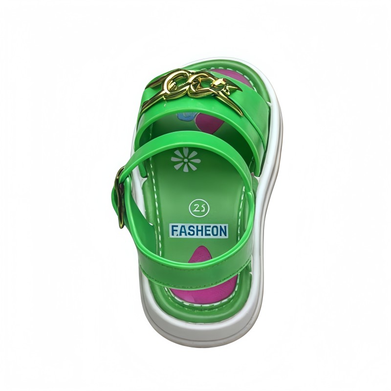 PVC Gold Chain Girls Fashion Sandals Anti-slip Soft Sole Children Casual Beach Sandals