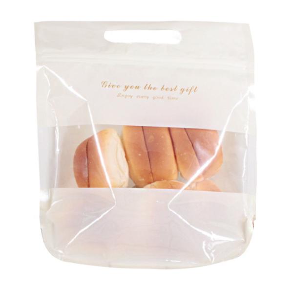 Custom Logo Printing Stand Up Plastic Bread Packaging Bag OEM Standard With Handle