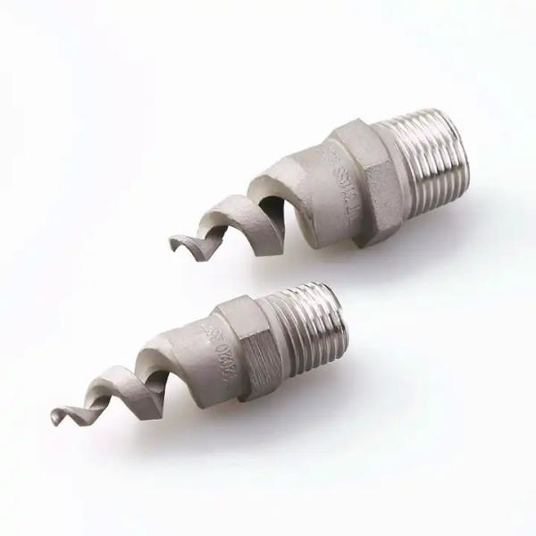 Cleaning Equipment Parts 1/4 3/4 Metal Dust Control Spiral Nozzle PTFE 316SS Brass Pigtail Spiral Nozzles